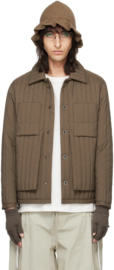 Craig Green Khaki Quilted Jacket In Brown