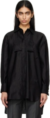 Max Mara Marea Bow-tie Collared Shirt In Black