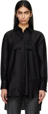 Max Mara Marea Bow-tie Collared Shirt In 2 Black