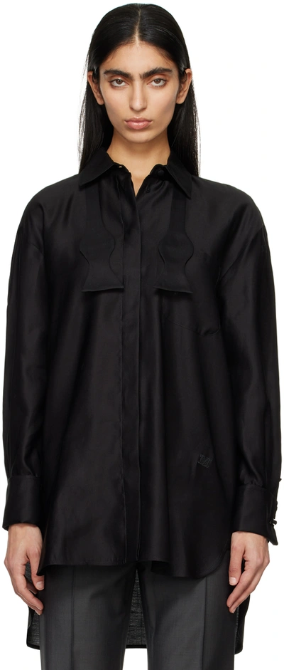 Max Mara Marea Bow-tie Collared Shirt In Black