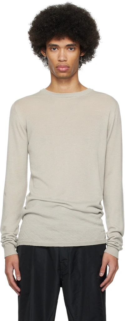 Rick Owens Off-white Biker Level Sweater In 08 Pearl