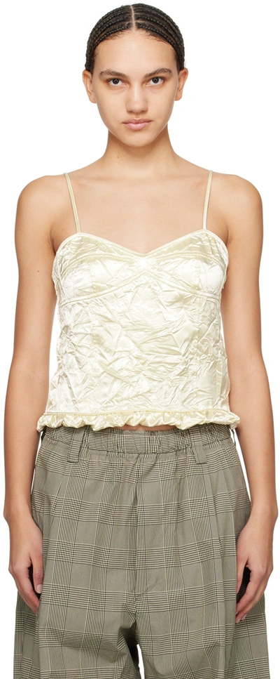 Meryll Rogge Off-white Crinkled Camisole In Buttermilk