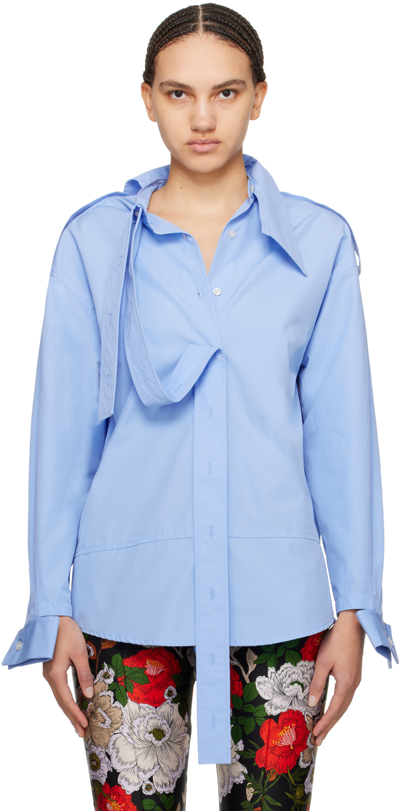 Meryll Rogge Blue Deconstructed Shirt In Sky Blue