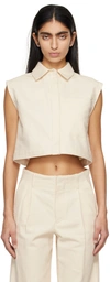 Loulou Studio Adora Top In Rice Ivory