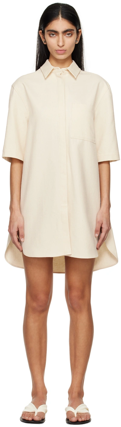 Loulou Studio Off-white Basava Minidress In Rice Ivory