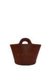 Marni Small Tropicalia Top Handle Bag In Marrone