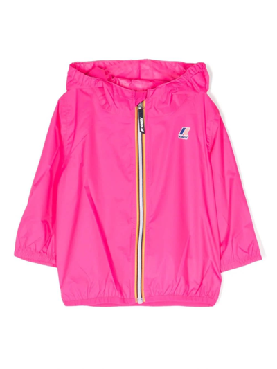 K-way Babies' Le Vrai Hooded Zip Jacket In Fucsia