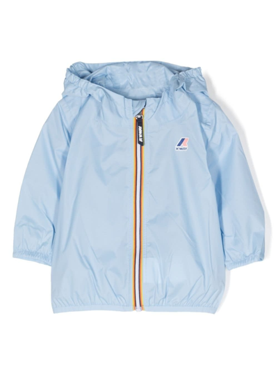 K-way Babies' Le Vrai Hooded Zip Jacket In Light Blue