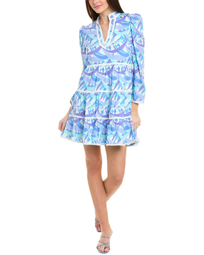 Sail To Sable Tiered A-line Dress In Blue
