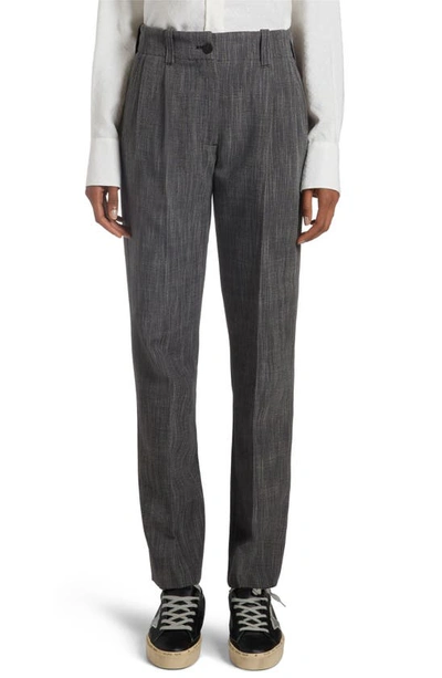 Golden Goose Journey Tapered High-rise Wool-blend Pants In Grey/ White