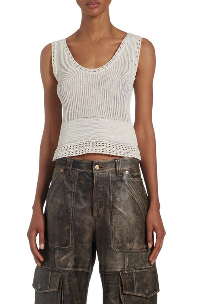 Golden Goose Sleeveless Openwork Sweater Tank In Ecru