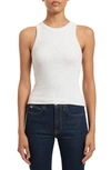 Mavi Jeans Ribbed Tank In Snow Grey Melange