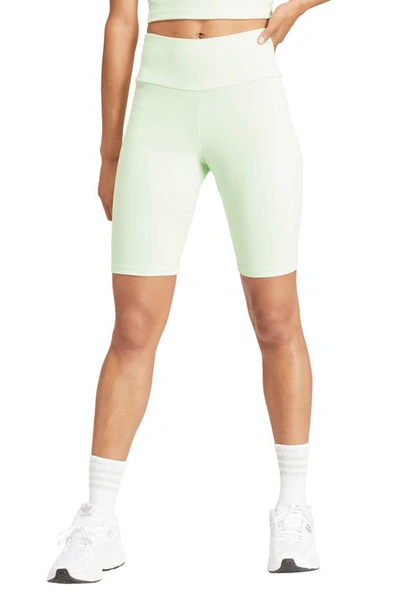 Adidas Originals Lifestyle High Waist Rib Shorts In Semi Green Spark