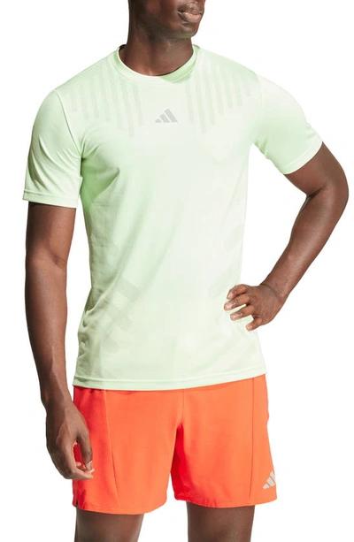 Adidas Originals Hiit Workout Airchill T-shirt In Semi Green Spark