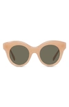 Loewe Curvy 49mm Small Round Sunglasses In Shiny Pink / Brown