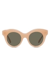 Loewe Curvy 49mm Small Round Sunglasses In Shiny Pink/brown