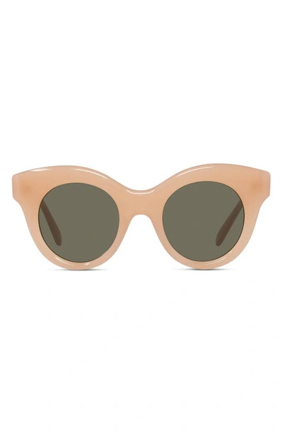 Loewe Curved Logo Acetate & Nylon Cat-eye Sunglasses In Shiny Blush Green