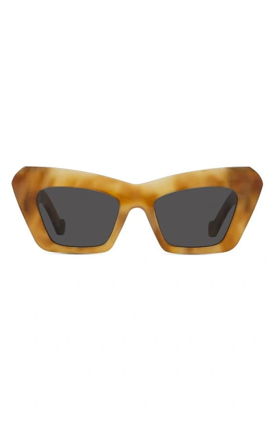 Loewe Anagram 51mm Cat Eye Sunglasses In Blonde Havana