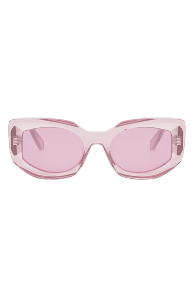 Celine Butterfly 54mm Sunglasses In Transparent Light Pink