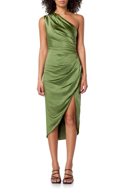 Elliatt Cassini One-shoulder Dress In Fern