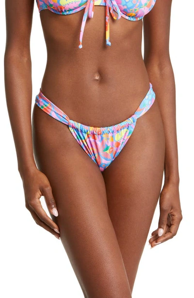 Kulani Kinis Ruched Bikini Bottoms In Rio Rainbow