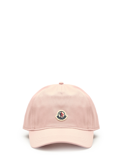 Moncler Baseball Cap With Logo In Pink