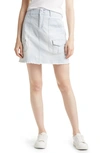 Wit & Wisdom 'ab'solution Stripe Patch Pocket Denim Skirt In Sky Blue