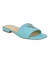 GUESS WOMEN'S TAMSEY ONE BAND SQUARE TOE SLIDE FLAT SANDALS