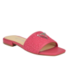 Guess Women's Tamsea One Band Square Toe Slide Flat Sandals In Pink