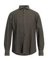 Lardini Man Shirt Military Green Size 17 Cotton, Polyester