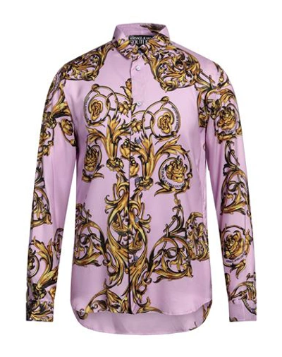 Versace Jeans Couture Man Shirt Pink Size 38 Viscose