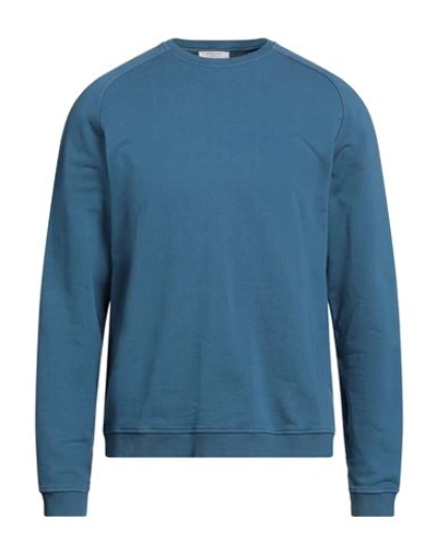 Boglioli Man Sweatshirt Slate Blue Size L Cotton