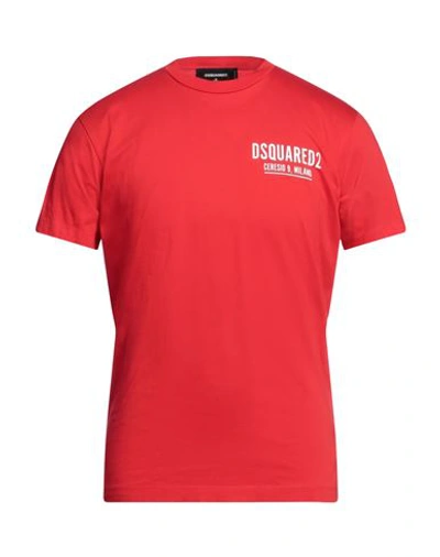 Dsquared2 Man T-shirt Red Size M Cotton
