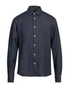Sandro Man Shirt Navy Blue Size L Hemp