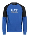 Ea7 Man Sweatshirt Blue Size Xl Cotton, Polyester