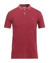 Woolrich Man Polo Shirt Garnet Size S Cotton, Elastane In Red