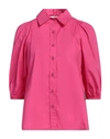 Silvian Heach Woman Shirt Fuchsia Size 2 Cotton In Pink