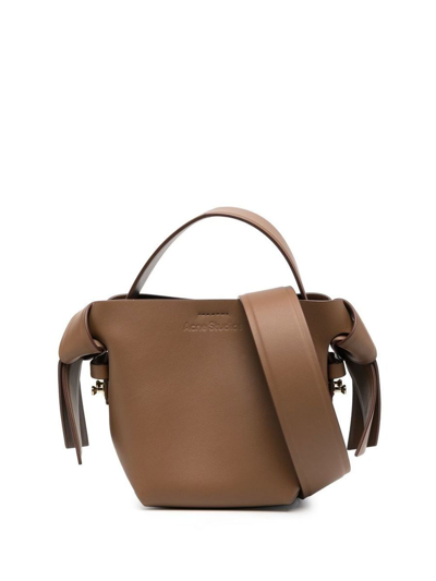 Acne Studios Musubi Mini Leather Cross-body Bag In Camel