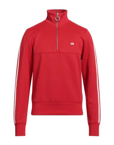 Ami Alexandre Mattiussi Man Sweatshirt Red Size M Polyamide, Cotton, Elastane