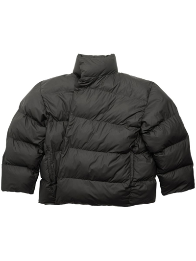 Balenciaga Quilted Nylon Wrap Puffer Jacket In Black