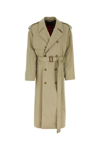 Balenciaga Man Sand Cotton Coat In Military Beige