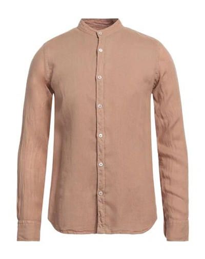 Bagutta Man Shirt Camel Size 15 ½ Linen In Beige