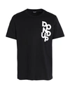 Dondup Man T-shirt Black Size Xxl Cotton