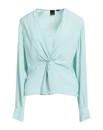 Pinko Woman Top Light Green Size 4 Acetate, Silk In Green