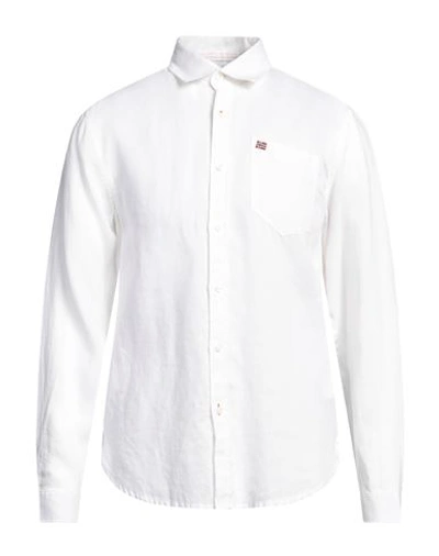 Napapijri Man Shirt White Size M Linen