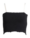 Mm6 Maison Margiela Woman Top Black Size Xs Cotton, Wool, Polyamide, Elastane