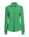Moschino Woman Shirt Green Size 8 Acetate, Viscose