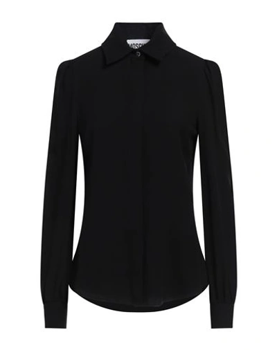 Moschino Woman Shirt Black Size 10 Acetate, Viscose