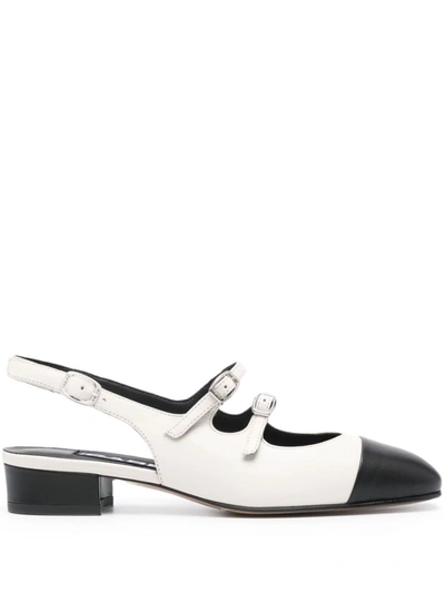 Carel Paris Abricot Leather Slingback Ballet Flats In Beis