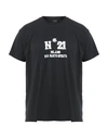 N°21 Man T-shirt Black Size M Cotton, Elastane